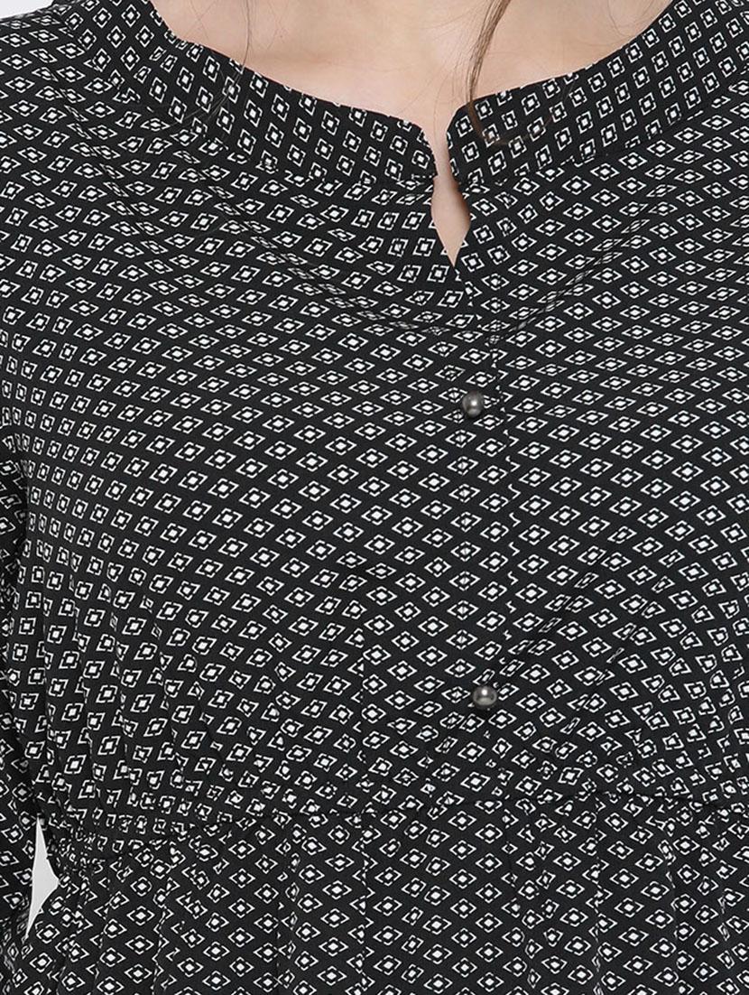 black polyester aline dress - 13187017 - Zoom Image - 4