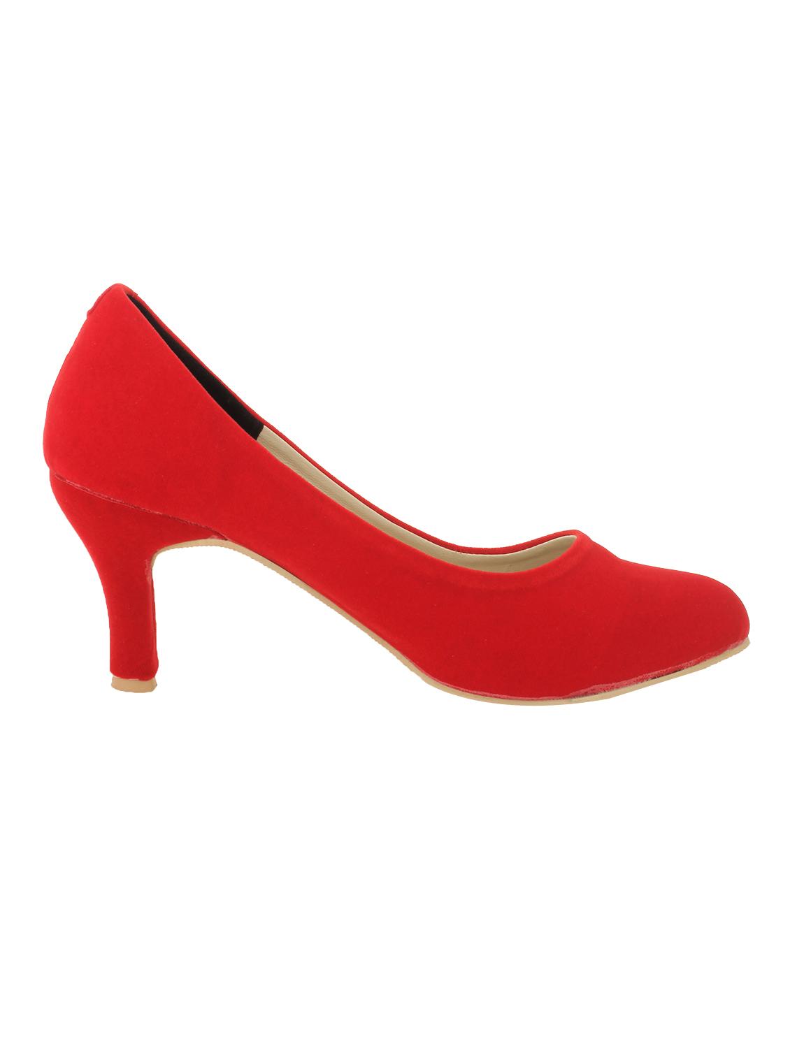 red fabric slip on pumps - 13194455 - Zoom Image - 2