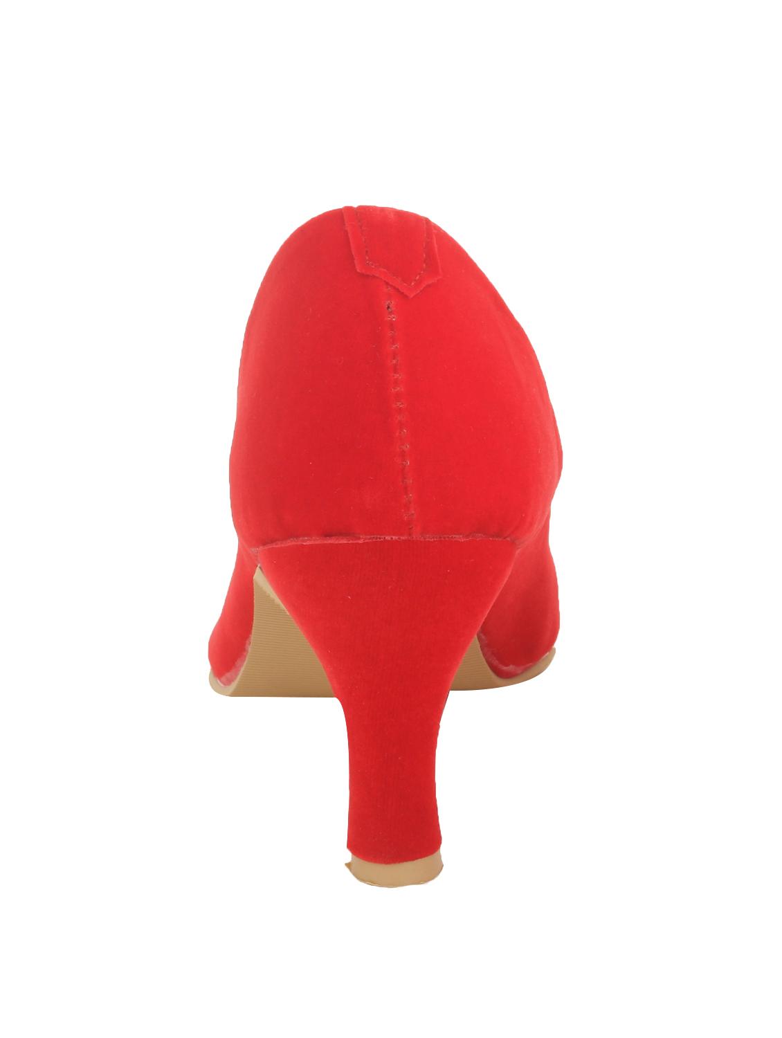 red fabric slip on pumps - 13194455 - Zoom Image - 3