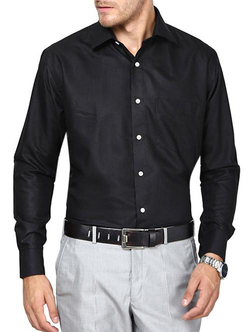 black cotton formal shirt - 13199067 - Standard Image - 1