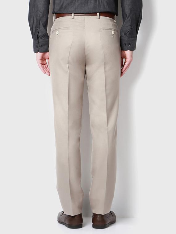 beige polyester flat front formal trouser - 13199626 - Zoom Image - 2