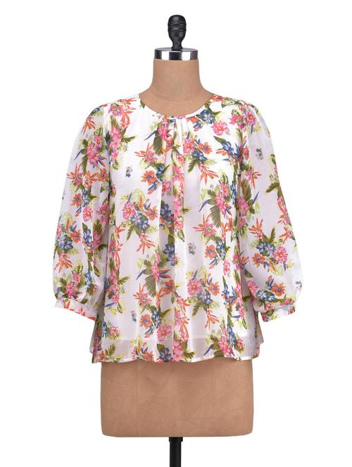 black poly georgette printed top - 1320279 - Standard Image - 1