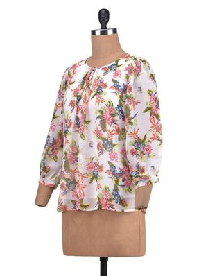 black poly georgette printed top - 1320279 - Standard Image - 2