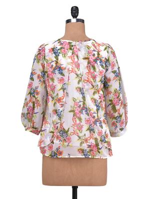 black poly georgette printed top - 1320279 - Standard Image - 3