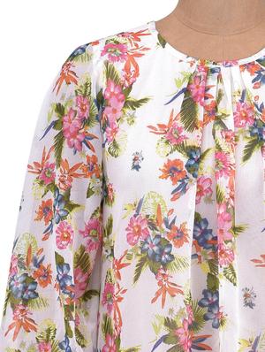 black poly georgette printed top - 1320279 - Standard Image - 4