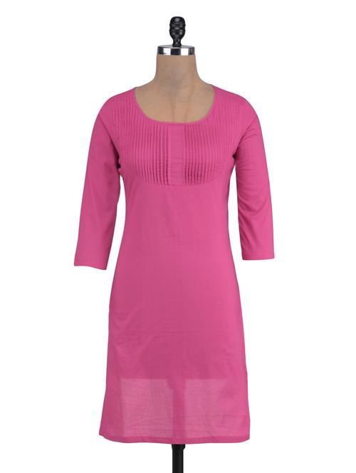 pink cotton kurta - 1320601 - Standard Image - 1