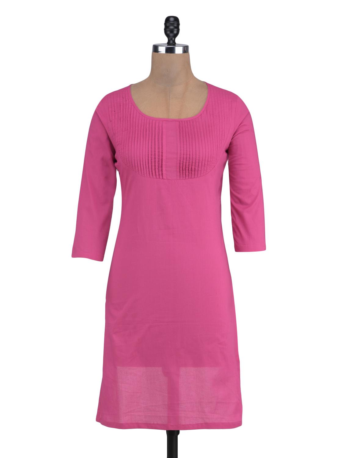 pink cotton kurta - 1320601 - Zoom Image - 1