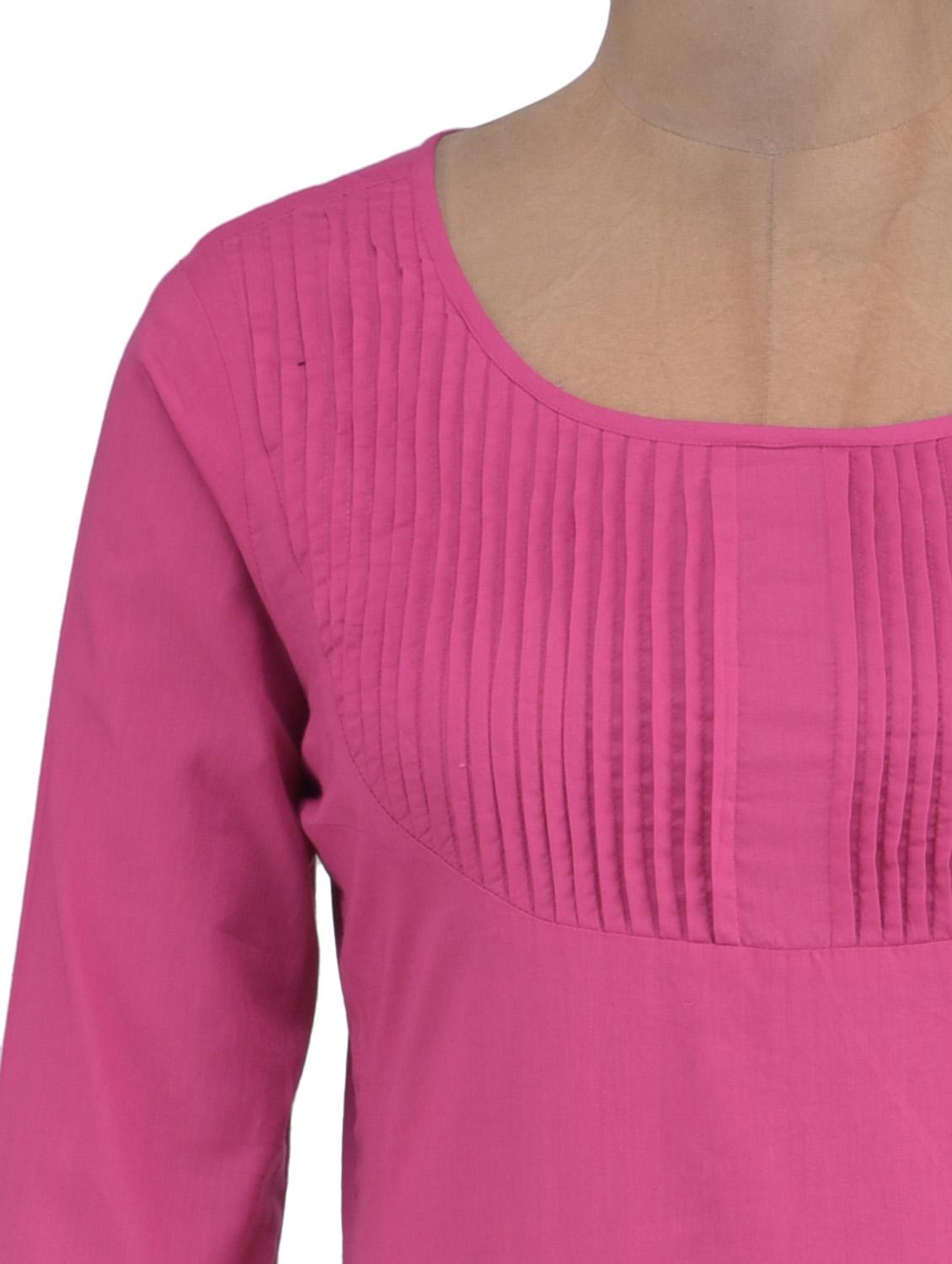 pink cotton kurta - 1320601 - Zoom Image - 4