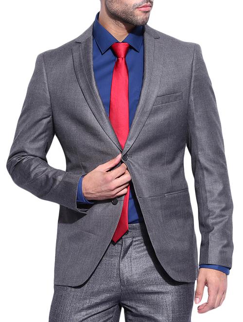 grey cotton formal blazer - 13206606 - Very Small Image - 1