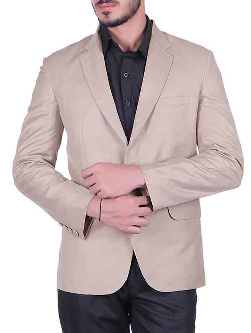 beige cotton formal blazer - 13206623 - Very Small Image - 1