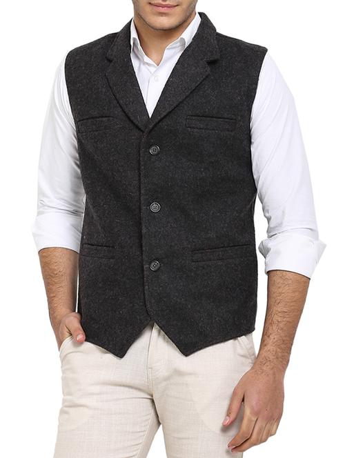 grey cotton waist coat - 13206950 - Very Small Image - 1