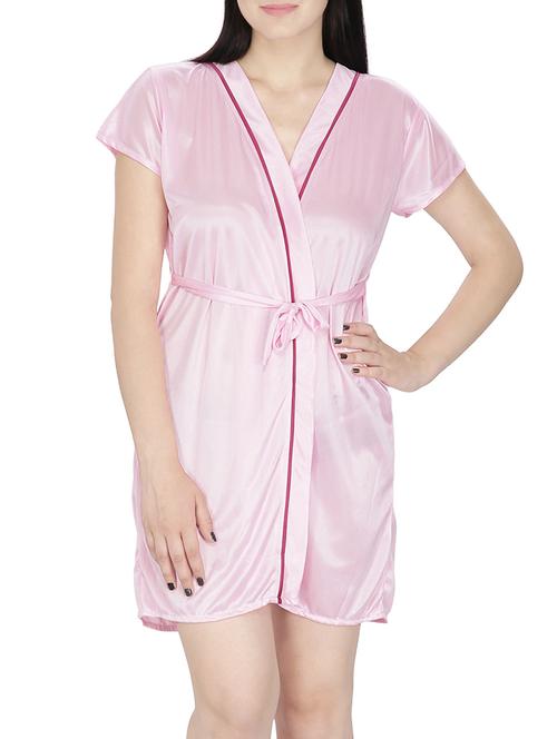 pink satin robe - 13207739 - Standard Image - 1