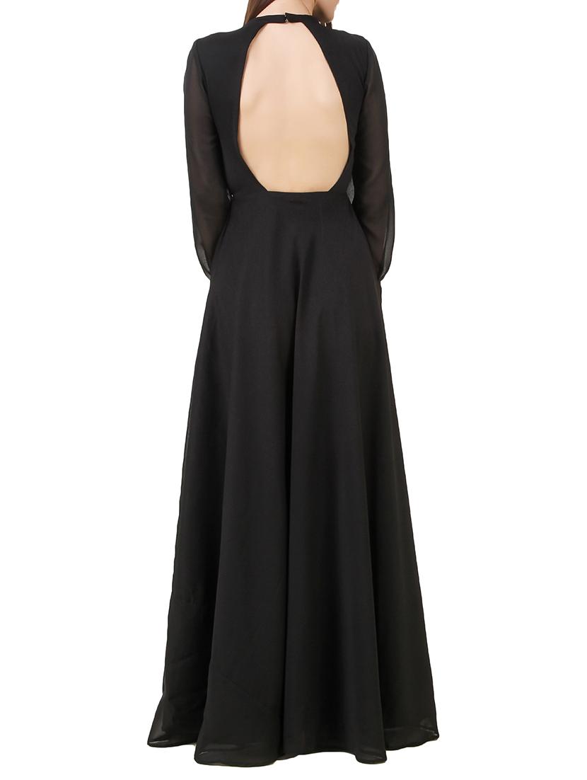 solid black maxi dress - 13210314 - Zoom Image - 3