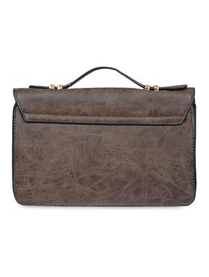brown textured faux leather clutch - 1321062 - Standard Image - 2