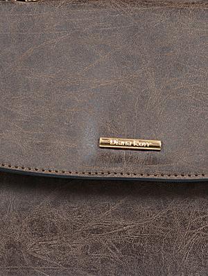 brown textured faux leather clutch - 1321062 - Standard Image - 4