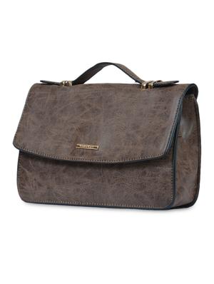 brown textured faux leather clutch - 1321062 - Standard Image - 5