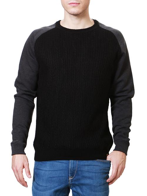 black color block pullover - 13212566 - Standard Image - 1