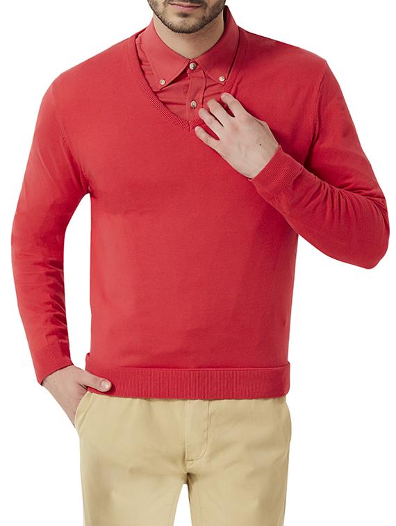 red cotton pullover - 13212690 - Zoom Image - 1