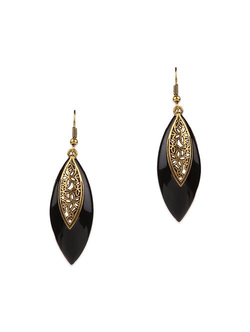 black brass drop earrings - 13214516 - Standard Image - 1