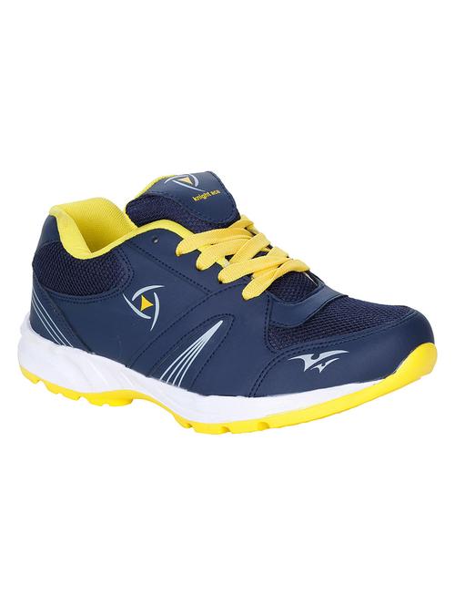 navy leatherette(pu sport shoes - 13215593 - Standard Image - 1