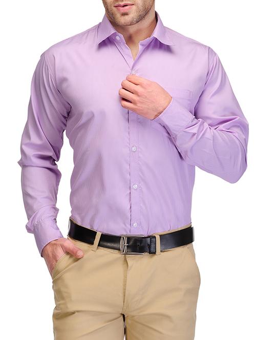 purple cotton blend formal shirt - 13216104 - Standard Image - 1