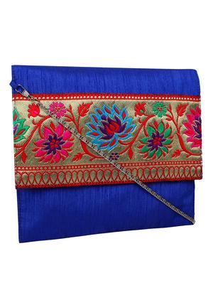 blue polyester ethnic clutch - 13216375 - Standard Image - 5
