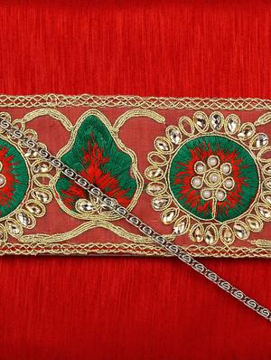 red polyester ethnic clutch - 13216376 - Standard Image - 4