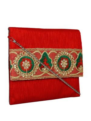 red polyester ethnic clutch - 13216376 - Standard Image - 5