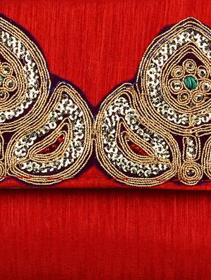 red polyester ethnic clutch - 13216379 - Standard Image - 4