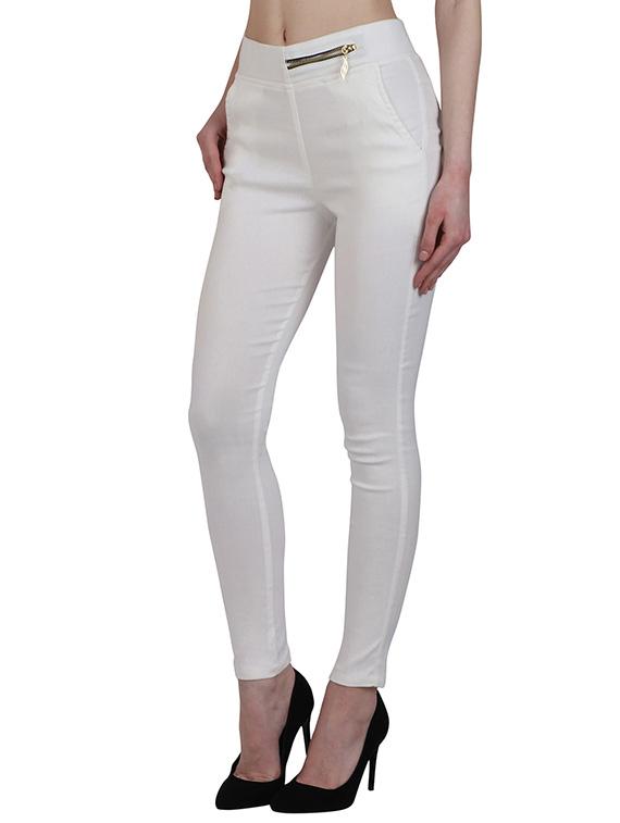 white cotton jeggings - 13225383 - Zoom Image - 1