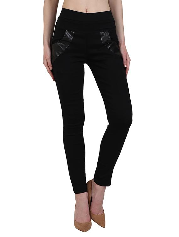 black cotton jeggings - 13225425 - Zoom Image - 1