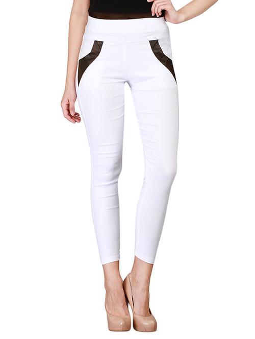white cotton jeggings - 13225430 - Standard Image - 1