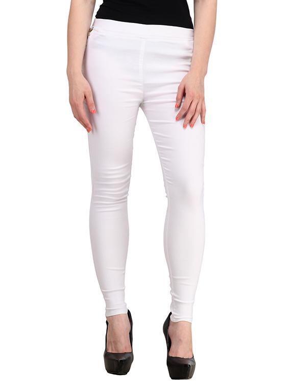 white cotton jeggings - 13225433 - Zoom Image - 1