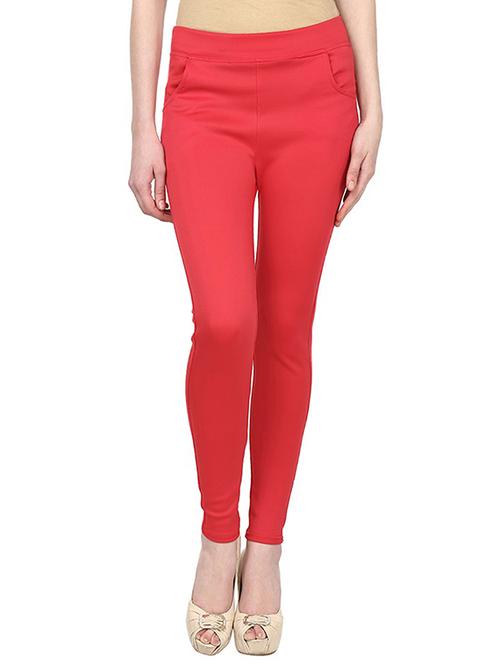 red cotton jeggings - 13225450 - Standard Image - 1