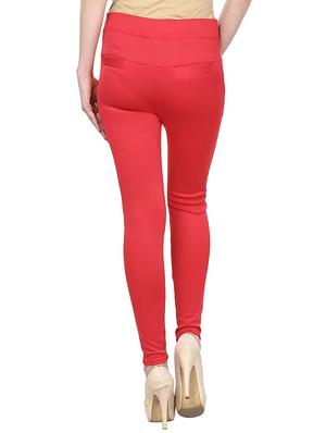 red cotton jeggings - 13225450 - Standard Image - 3