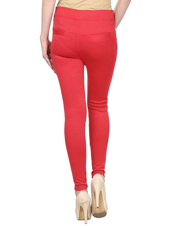 red cotton jeggings - 13225450 - Zoom Image - 3