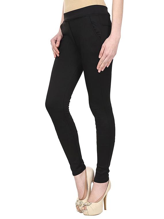 black cotton jeggings - 13225474 - Zoom Image - 2