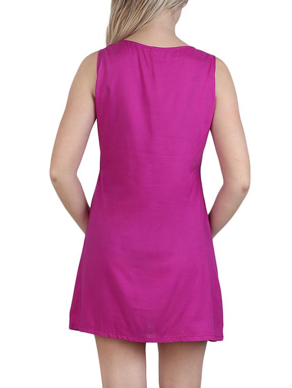 pink viscose aline dress - 13225535 - Zoom Image - 3