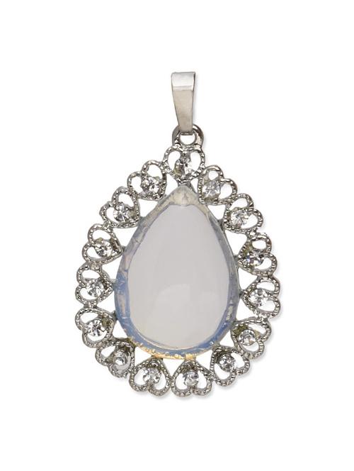 clear stone and silver filigree pendant - 1322630 - Standard Image - 1