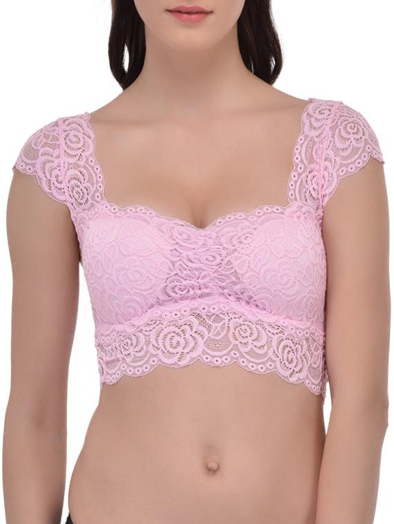 pink lace bralette - 13230765 - Zoom Image - 1