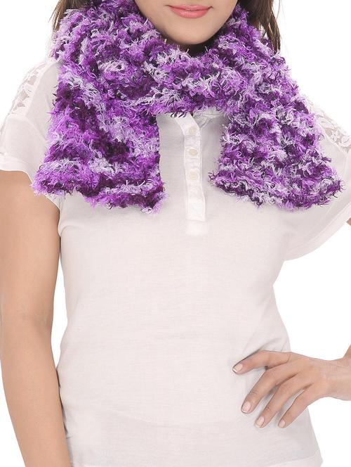 purple acrylic casual muffler - 13231043 -  Standard Image - 0