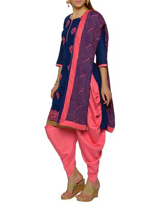 blue patiyala unstitched suit - 13242695 - Standard Image - 2