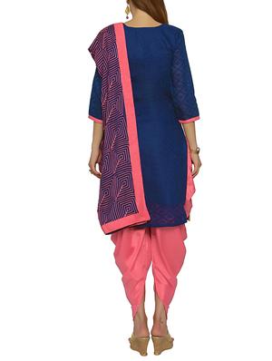blue patiyala unstitched suit - 13242695 - Standard Image - 3