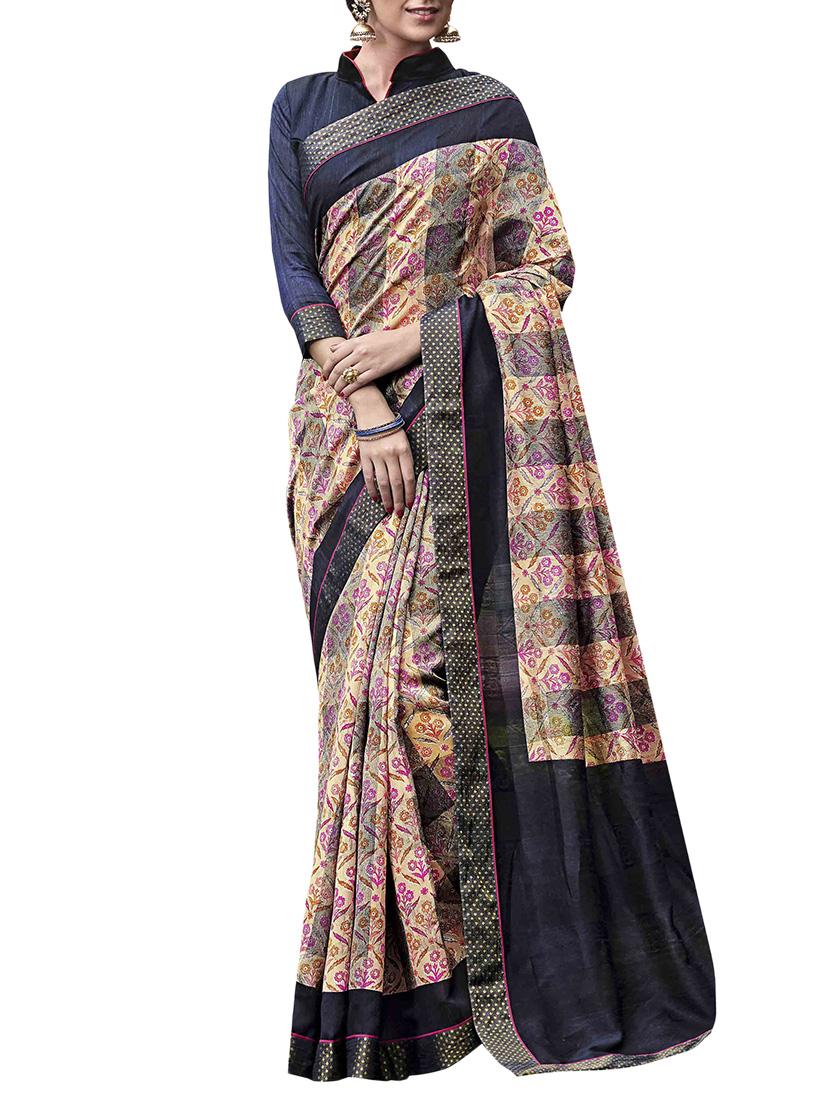 multi art silk printed saree with blouse - 13243058 - Zoom Image - 1