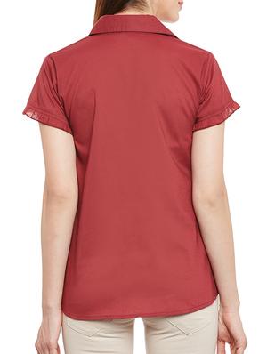 red cotton regular shirt - 13244660 - Standard Image - 3
