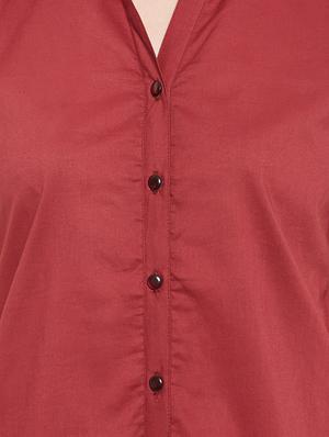 red cotton regular shirt - 13244660 - Standard Image - 4
