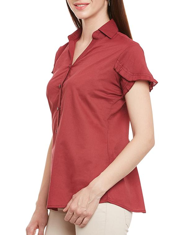 red cotton regular shirt - 13244660 - Zoom Image - 2