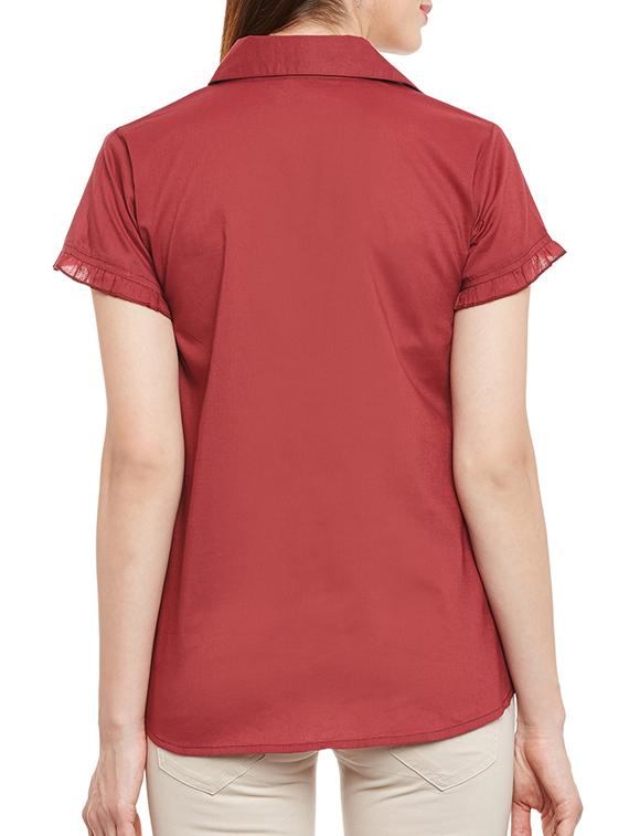 red cotton regular shirt - 13244660 - Zoom Image - 3
