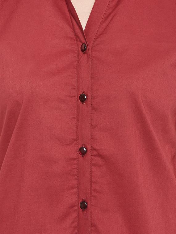 red cotton regular shirt - 13244660 - Zoom Image - 4