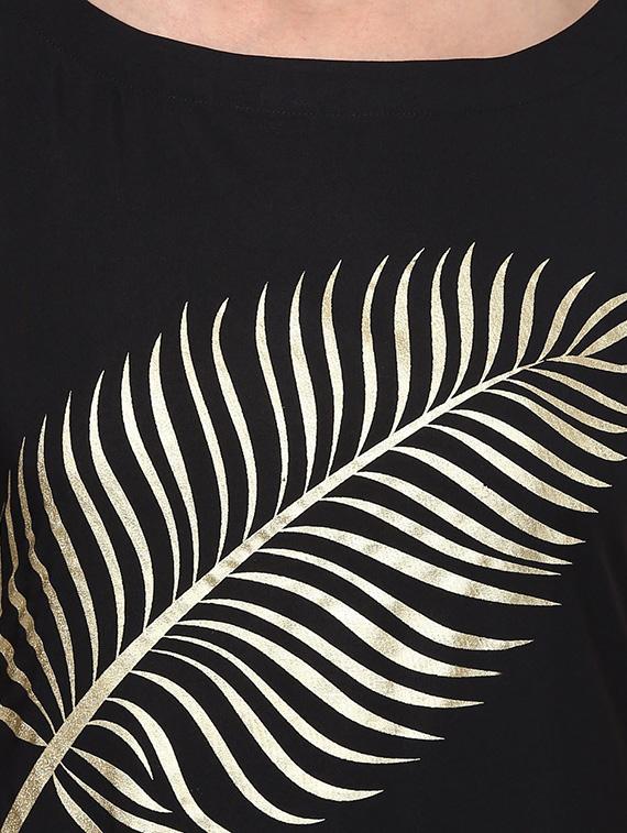 straight foil print kurta - 13245019 - Zoom Image - 4